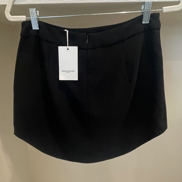 NWT Amanda Uprichard Tana Curved Hem Black Mini Skirt (Size M) - Picture 6 of 8